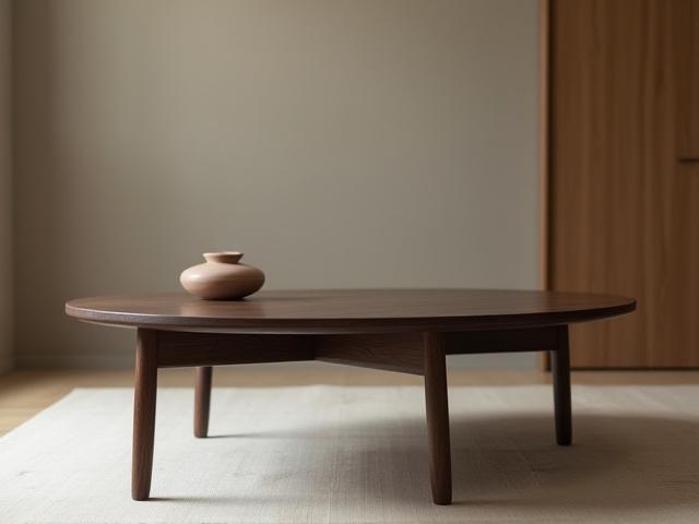 ミニマリストな木製コーヒーテーブル